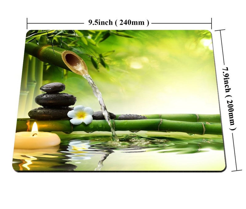 Smooffly Nature Gaming Mouse Pad with Spa Stones, Zen Garden Theme, Magical Jasmine Flower Japanese Design - Image 2